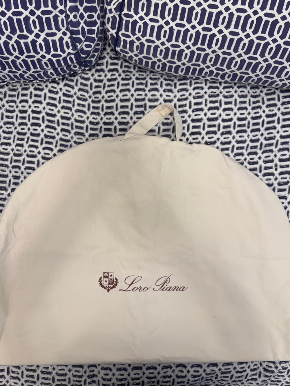 Loro Piana Cream Garment Cover with Brown Logo